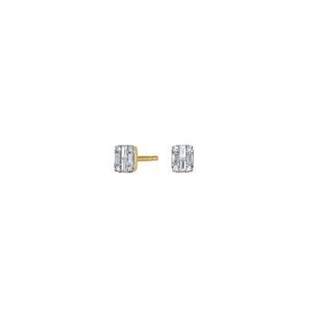 14kt. guldørestikker m.0,10ct W/SI, fra Siersbøl