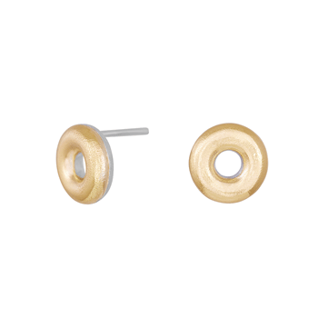 SHAPE 14kt. Guld/sølv rhod. ørestik donut  9.5mm, fra Siersbøl Shape