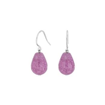 SHAPE Sølv rhod. ørehænger m. pink cloudy quartz, fra Siersbøl Shape