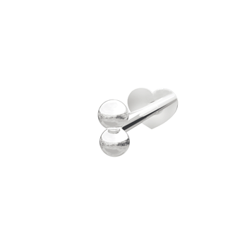 Rhodineret sølv Labret-piercing 2*2mm kugler PIERCE52 1s, fra Nordahl