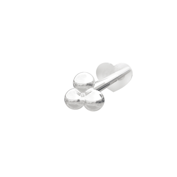 Rhd. sølv Labret-piercing 3*2mm kugler PIERCE52 1s, fra Nordahl