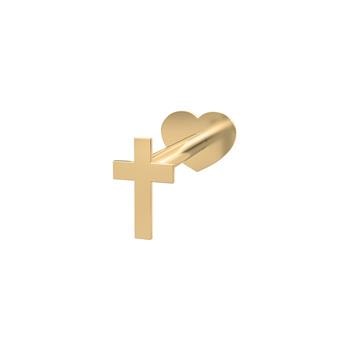 14kt. Labret-piercing kors PIERCE52 1stk, fra Nordahl