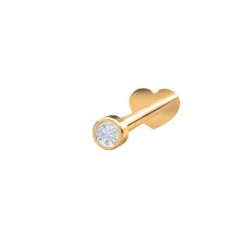 14kt. Labret 1 dia 0,03ct 2mm Rør PIERCE52 1stk, fra Nordahl