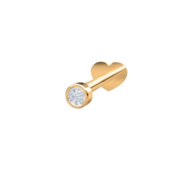 14kt. Labret 1 dia 0,06ct 2,5mm Rør PIERCE52 1stk, fra Nordahl