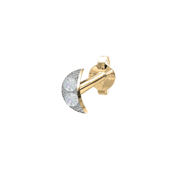14kt. guldørestik måne m/dia 0,008ct 3,5mm PIERCE5, fra Nordahl