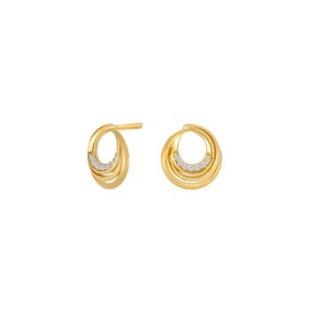 14kt. guldøreringe m. dia 0,04ct. W/SI, fra Siersbøl