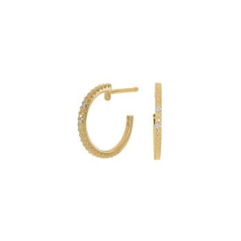 14kt. guldcreoler m/dia. 0.02ct W/PI, fra Siersbøl