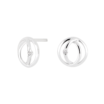 14kt. hvidguldsørestikker m/dia 0.02ct W/PI, fra Siersbøl