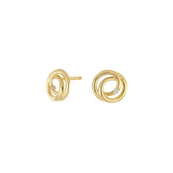 14kt. guldørestikker m/dia 0.02ct W/PI, fra Siersbøl