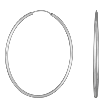 Rhodineret  sølv creol 40mm HOOPS52, fra Nordahl