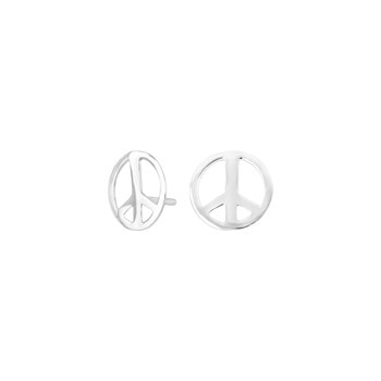 Rhod. sølvørestikker peace, fra Noa Kids