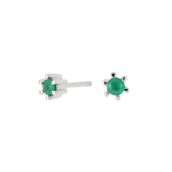 14kt. hvidguldsørestikker m/smaragd 2,5mm, fra Siersbøl