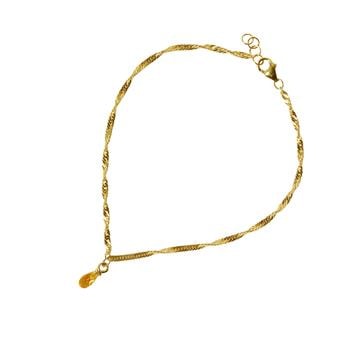 18kt armbånd med Facetteret Citrin 16+1cm, fra San - Links of Joy