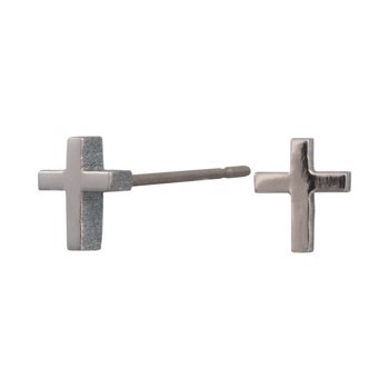 Titanium ørestikker kors shiny, fra Siersbøl