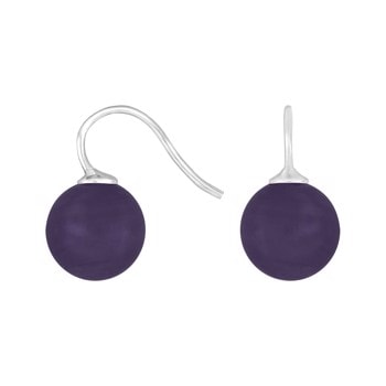 Rhod. sølvøreh. m/bøhmisk kvartsglas kugle 12mm, fra Heinzendorff