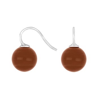 Rhod. sølvøreh. m/bøhmisk kvartsglas kugle 12mm, fra Heinzendorff