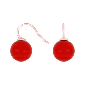 Rosaforg. sølvøreh. m/bøhmisk kvartsglas kugle 12mm, fra Heinzendorff