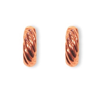 Rosaforg. sølv system-creoler Flora 17x6mm, fra Heinzendorff