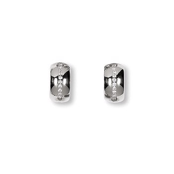 Rhod. sølv system-creoler m/cz Lola 18x18mm, fra Heinzendorff