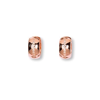 Rosaforg. sølv system-creoler m/cz Lola 18x18mm, fra Heinzendorff