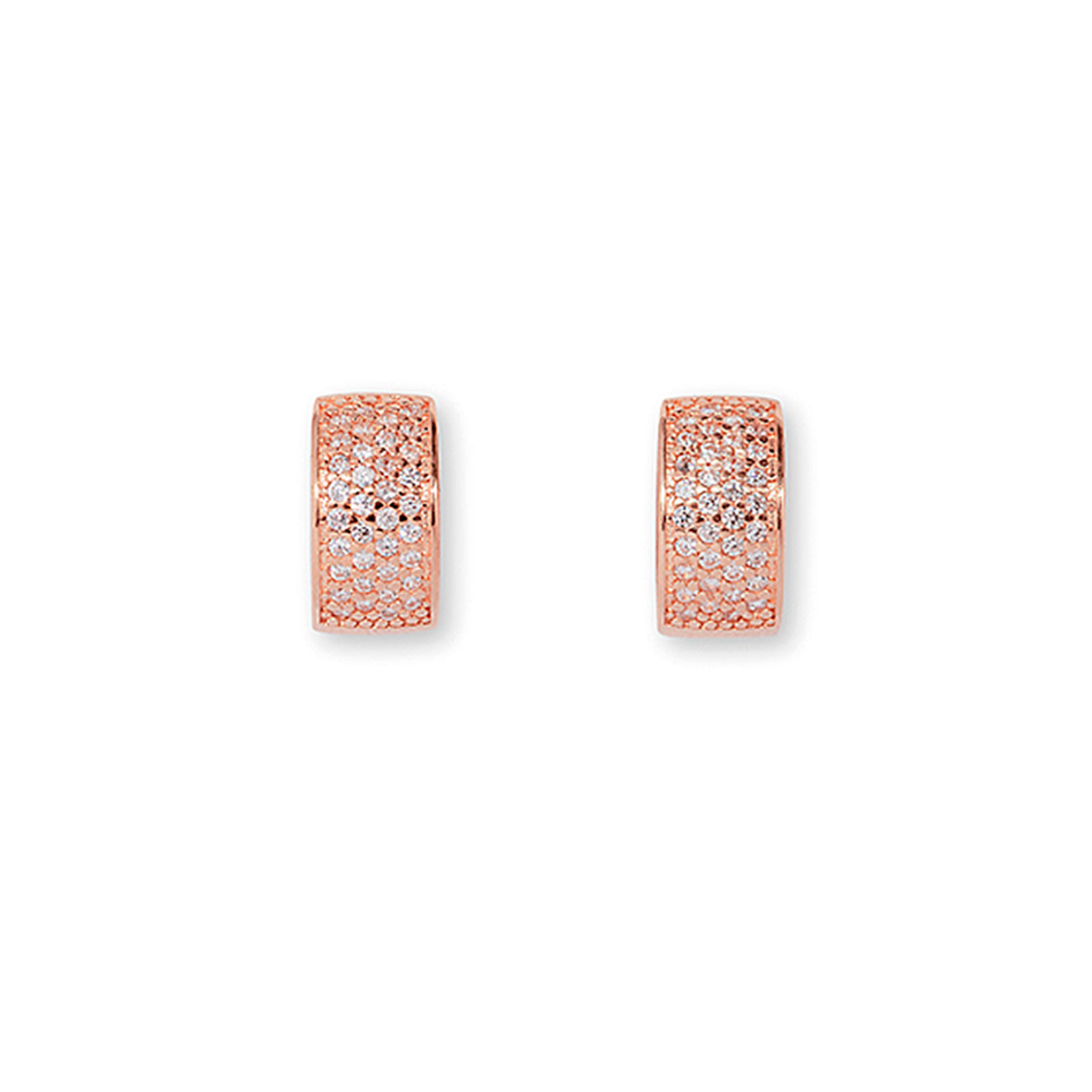 Rosaforg. sølv system-creoler m/cz Rosa 15x8mm, fra Heinzendorff