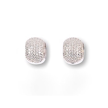 Rhod. sølv system-creoler m/cz Pippa 17x12mm, fra Heinzendorff