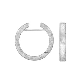 Rhod. sølv mat system-creoler Bea 3,5x22mm, fra Heinzendorff