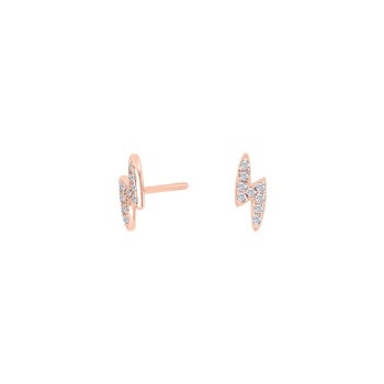 Rosaforgyldt sølv ørestikker LUNANOR lightning, fra Joanli Nor