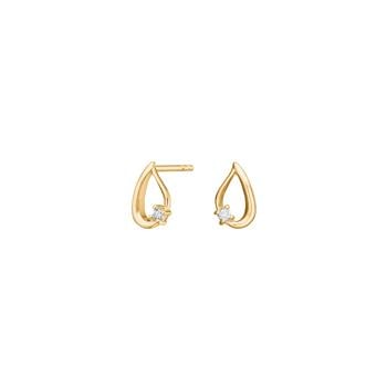 14kt. guldørestikker m. 0,044ct W/SI, fra Siersbøl