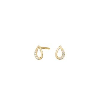 14kt. guldørestikker m.0,040ct W/SI, fra Siersbøl