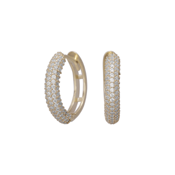 8kt. guldcreoler m/cz pave 15mm, fra Siersbøl
