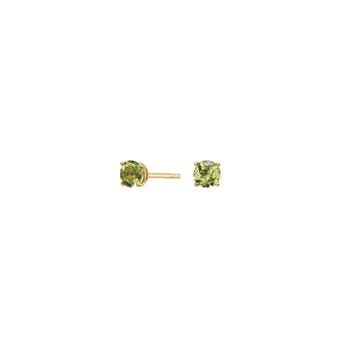 14kt. guldørestikkker m. 4mm peridot, fra Siersbøl