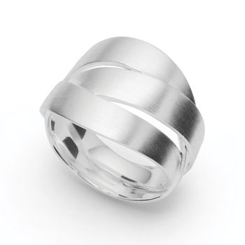 Sterling sølv Ring, mat rhodineret.