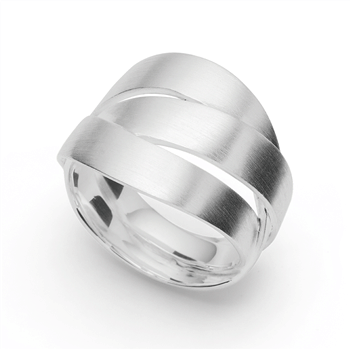 Sterling sølv Ring, mat rhodineret.