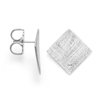 Sterling sølv Ørestikker mat/børstet, dia. 0,02ct W-SI