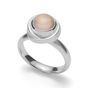 Sterling sølv Ring mat, rosenkvarts 1,98ct