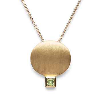 18 kt Vedhæng mat/blank, peridot 0,17ct