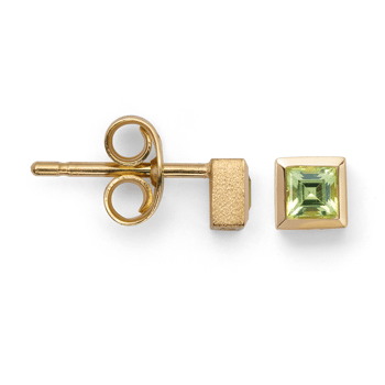 18 kt Øreringe mat/polerede, peridot 0,30ct