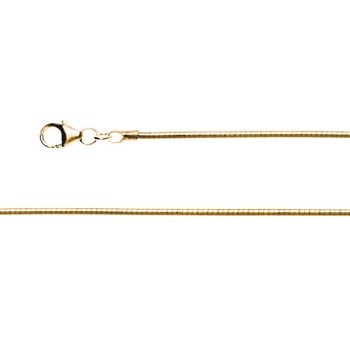 18 kt Omega Ring Tonda med karabin 0,8 mm, 45 cm