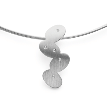 Sterling sølv Vedhæng mat, dia.0,025ct W-SI