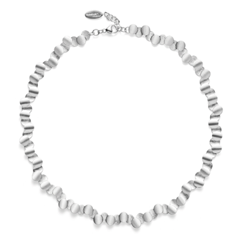 Sterling sølv collier, rhodineret. mat/børstet, 45cm +3cm