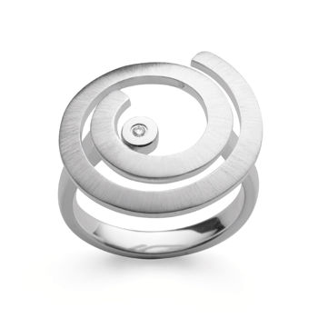 Sterling sølv Ring mat/blank, diamant 0,02 ct Wesselton / SI