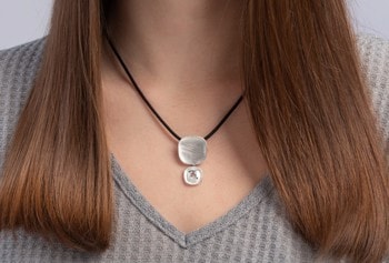 Sterling sølv Vedhæng børstet mat/blank hvid topas 0,72ct