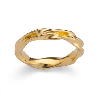 Sterling sølv ring, forgyldt mat.