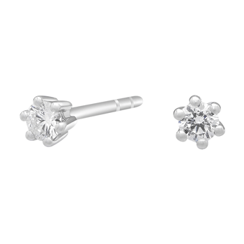 SIERSBØL 14k. Afrodite hvg. ørestik m. 0.10ct WSI, fra Siersbøl