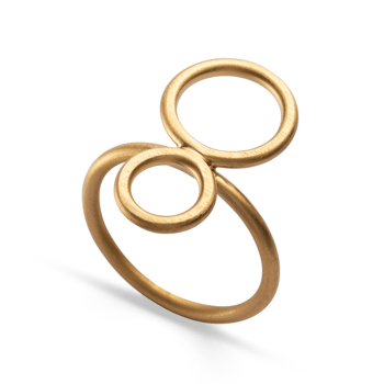 Sterling sølv ring, forgyldt mat.