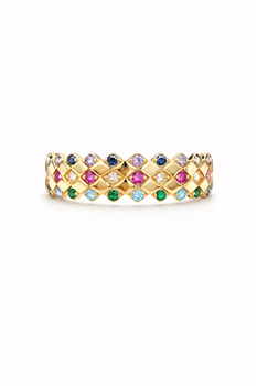 Ring 8 karat multifarvet zirkonia, fra L&G