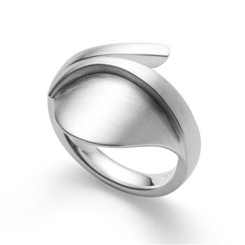 Sterling sølv Ring, mat rhodineret.