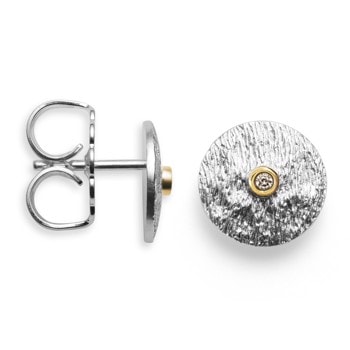 Sterling sølv Ørestikker, delvis forgyldt satin br 0,02 ct W-SI