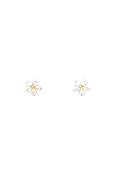 Ørestik 8 karat blomst zirkonia, fra L&G